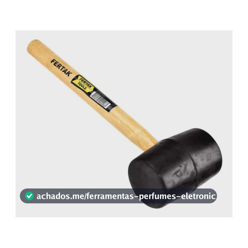 Martelo de Borracha Fertak Madeira 40mm 8oz Cabo Ergonômico