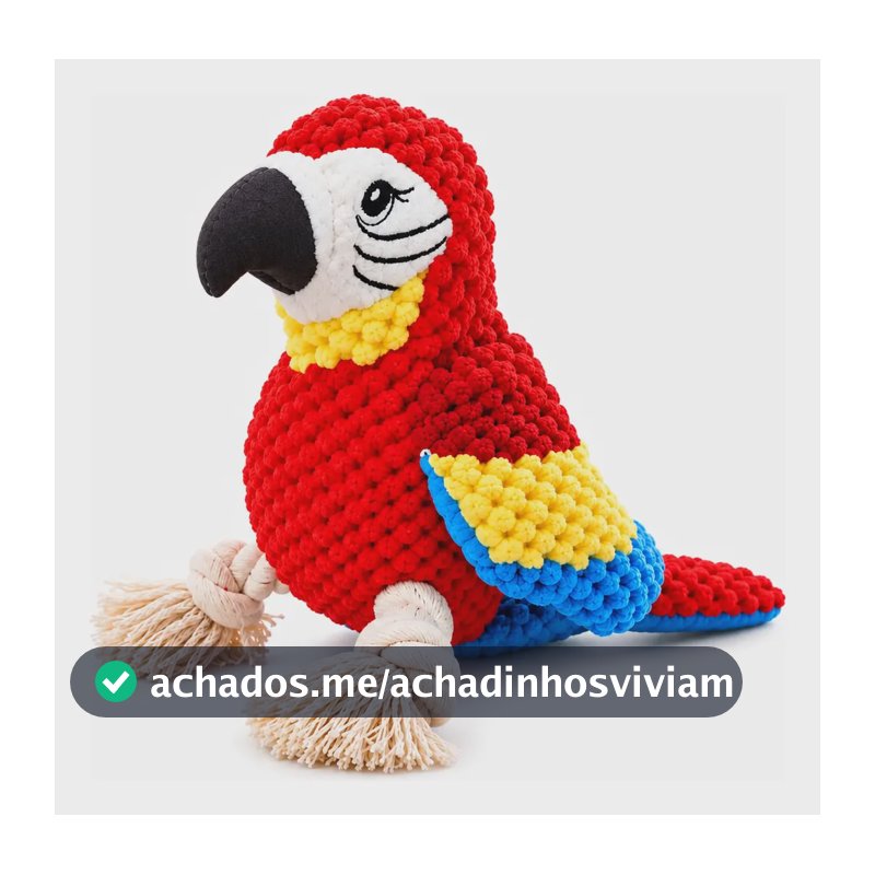 Brinquedo Pelúcia Mordedor Com Apito Para Cachorro Arara