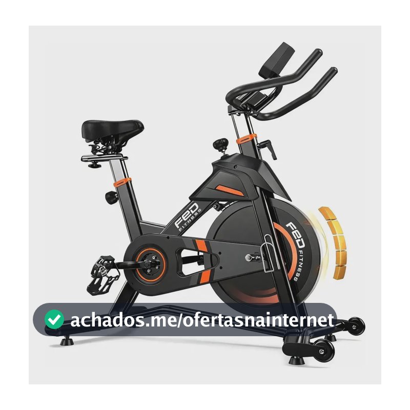 Bicicleta Ergométrica Bluetooth FED Fitness 007C Spinning Magnética Roda 23kg App FED 180kg Silenciosa