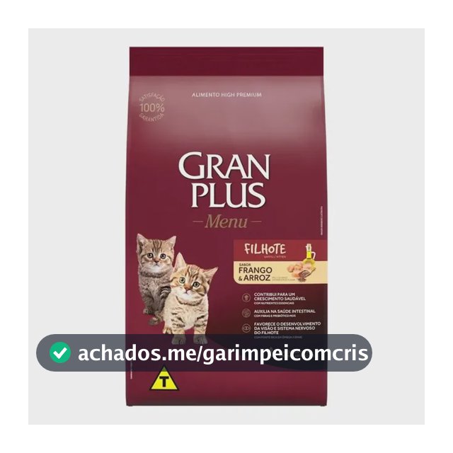 Ração Granplus Para Gatos Filhotes Sabor Frango E Arroz 3kg
