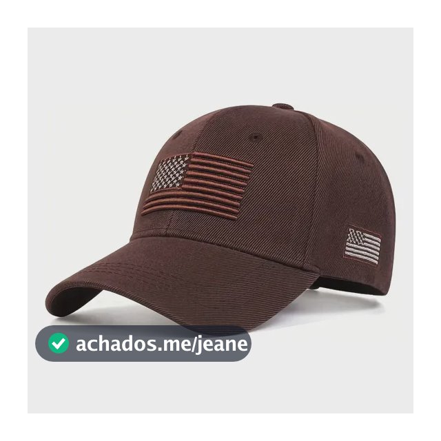 Boné Baseball Com Bandeira Dos Estados Unidos Bord Brown Free Listras