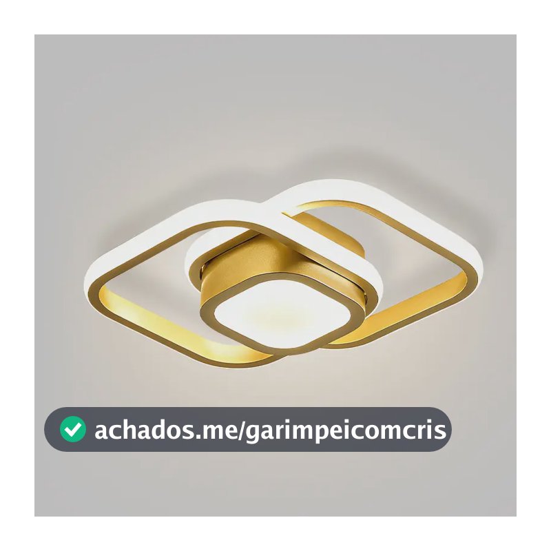 Luminária Teto Led,paflon Sobrepor Moderna Banheiro Sala3em1 127/220v Dourado