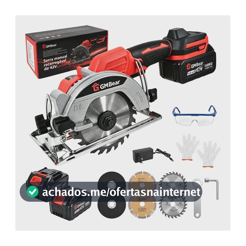 Serra Circulars Brushless Elétrica , Serra Circular Profissional, Serra Circular A Bateria 48v Com 2 Baterias 11000rpm 125mm