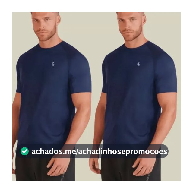 Kit 2 Camiseta Dry Masculina Fit Lupo Básica Academia