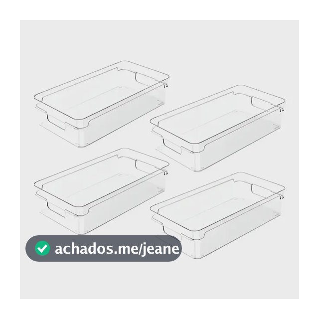Conjunto 4 Organizadores De Prateleira Multiuso 30x15x7cm
