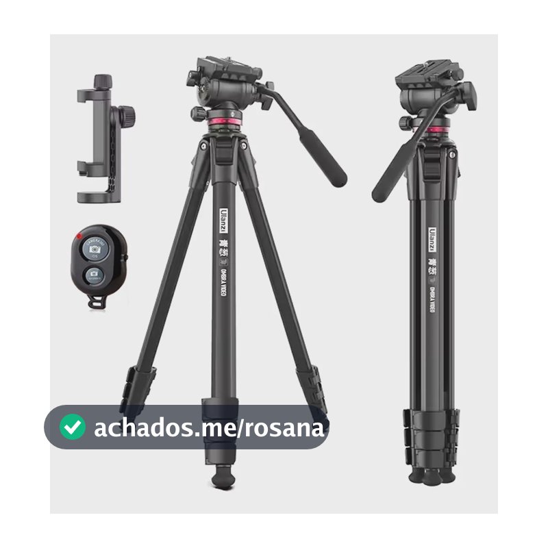 Tripé Hidráulico Ulanzi Ombra Câmera Celular Luneta + Brinde Preto