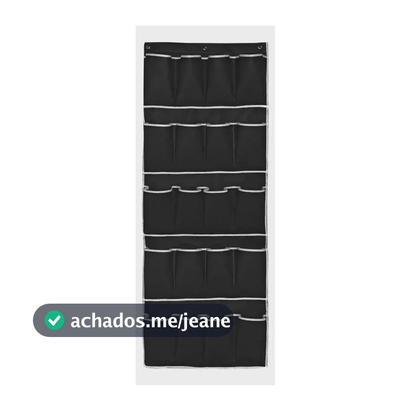 Sapateira De Porta Parede Alfa Closet 20 Divisórias Cor Preto
