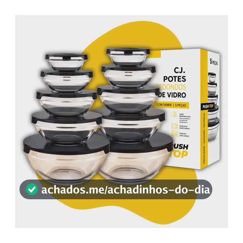 Conjunto 10 Potes Vidro Organizadores De Cozinha Multiuso Transparente