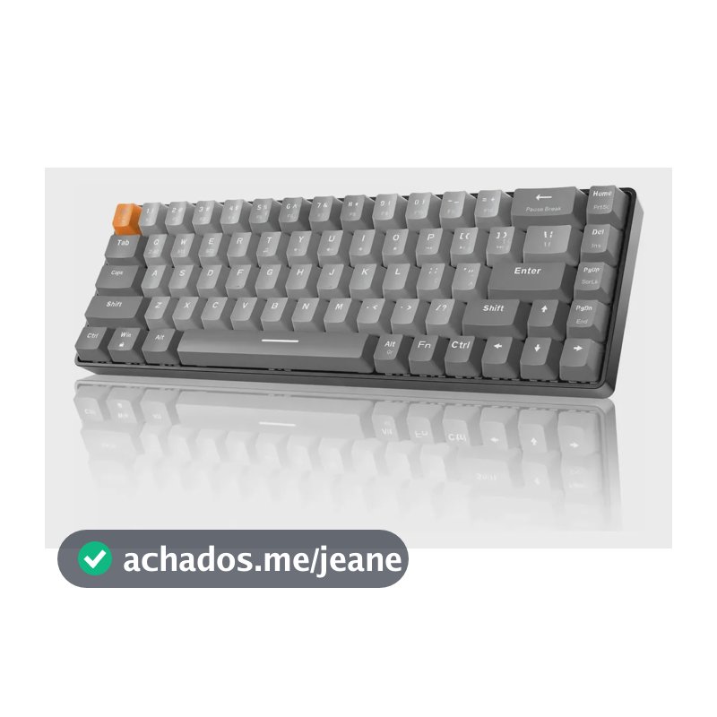Free Wolf K68 Teclado Mecânico Sem Fio Gamer Bluetooth Pc Cinza Português Brasil