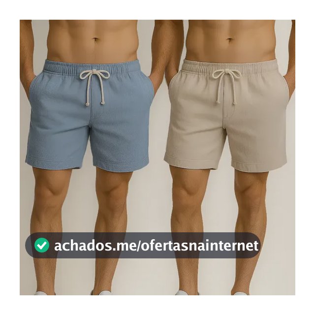 Kit 2 Shorts Linho Masculina Bermuda Estilo Mauricinho Leve