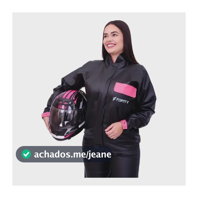 Capa Chuva Motoqueiro Impermeável Pvc Combate Feminina Preta C/ Rosa G 1