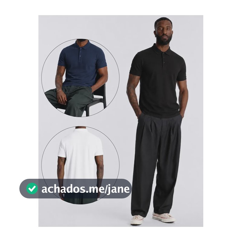 Kit 3 Camisa Masculina Malha Fria Polo Tech Manga Curta Variados M