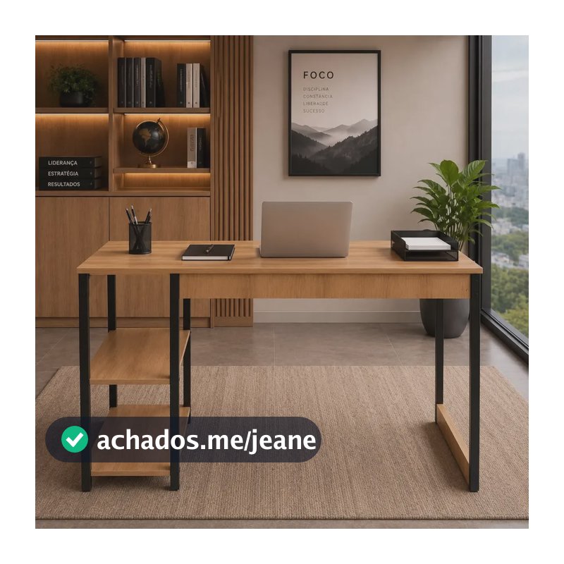 Escrivaninha Mesa Office Estudo Estilo Industrial 1,10m Ajl Lamina Mel