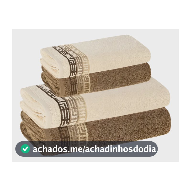 Jogo De Toalhas 4 Pçs Fio Cardado 100% Algodão Bosco Karsten
