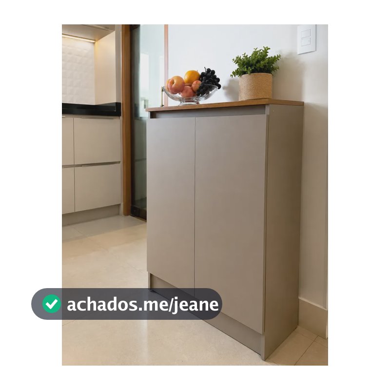 Armário Multiuso 2 Portas Cozinha Sala Aparador Balcão 60cm Fendi