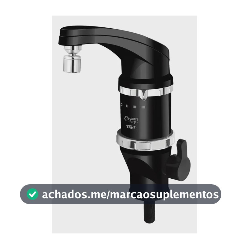 Torneira Elétrica Bancada Fame Elegance 4t Preto 5400w Acabamento Cromado