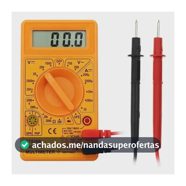 Multimetro Digital Portátil Profissional Com Bateria Inclusa Para Teste Medição Tensão Personalized View