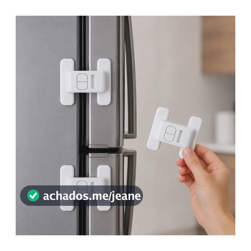 Kit 3 Travas de Segurança Adesivas para Geladeira e Gavetas PazPort