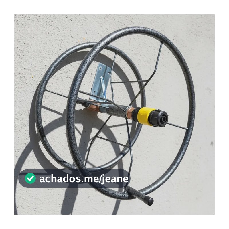 Enrolador Suporte Mangueira Jardim Quintal Retrátil 30m Aço Preto