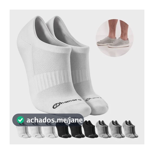 Kit 10 Pares Meias Zhamaro Algodão Sapatilha Invisível