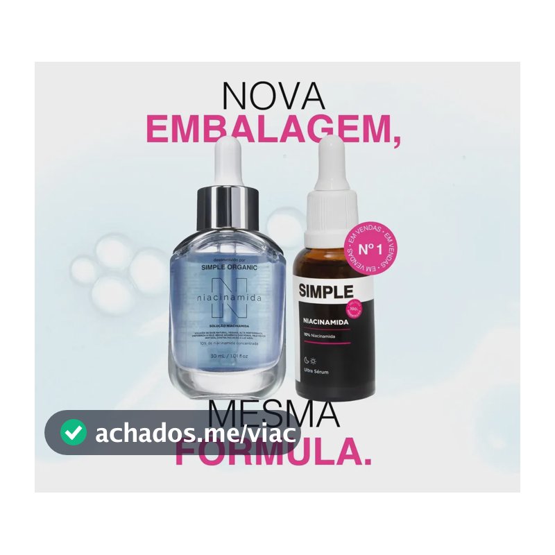 Ultra Sérum Niacinamida Facial 30ml Simple Organic - Todo Tipo De Pele - Dia/noite