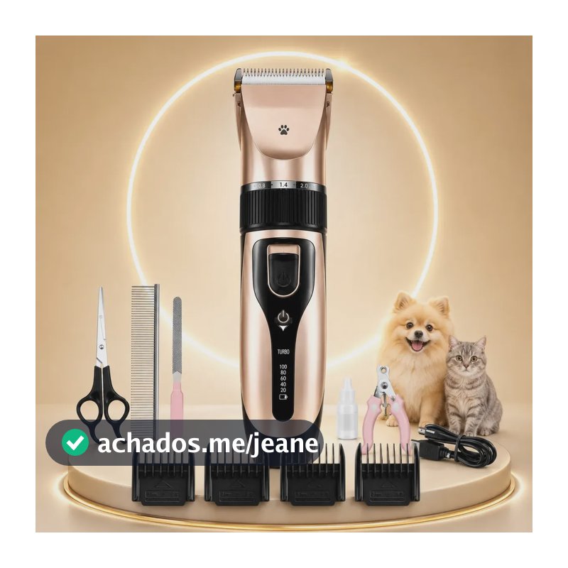 Máquina Tosa Pet Profissional Silenciosa Bivolt + Kit Completo Com Alicate Unha Pente Tesoura Lixa Dr Hank