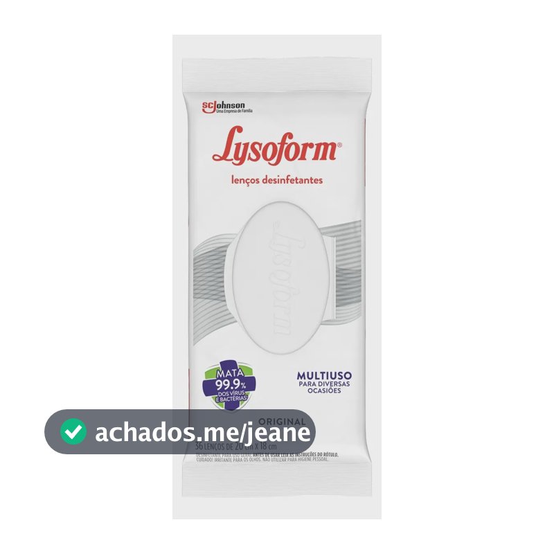 Lenço Umedecido Desinfetante Original Com 36 Unidades Lysoform