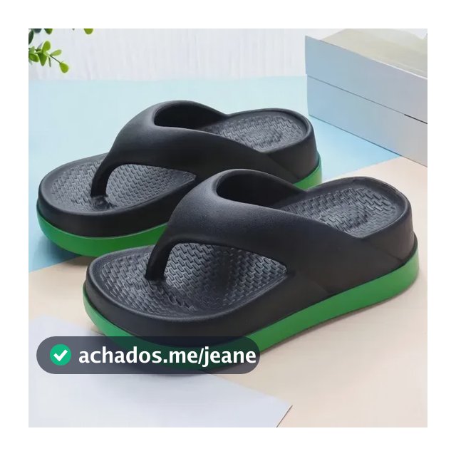 Chinelo Feminino Confortável Antiderrapante De Plataforma .. Preto 40 Eu