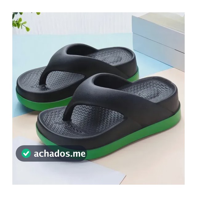Chinelo Feminino Confortável Antiderrapante De Plataforma .. Preto 40 Eu