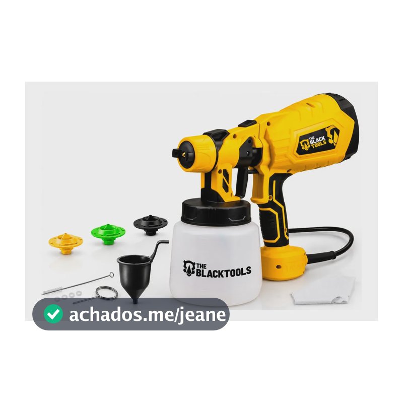 Pistola De Pintura E Pulverizadora Elétrica Portátil Hvlp 1.250l C/5 Bicos E Acessórios 600w Tpp150 The Black Tools