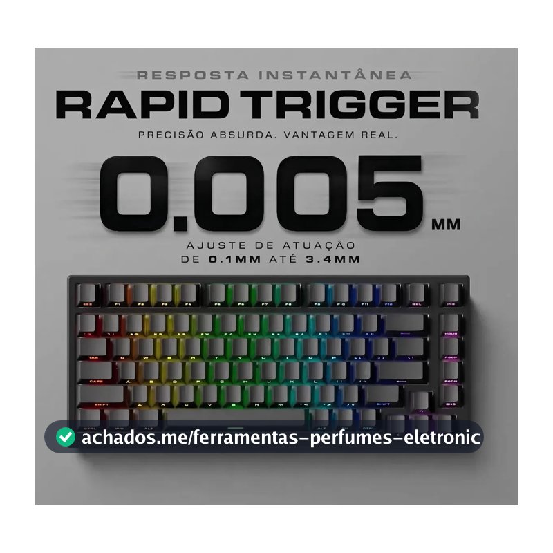Akko Tac75 He Teclado Magnético Socd Rapid Trigger 75% Rgb Cor De Teclado Preto Idioma Inglês Internacional