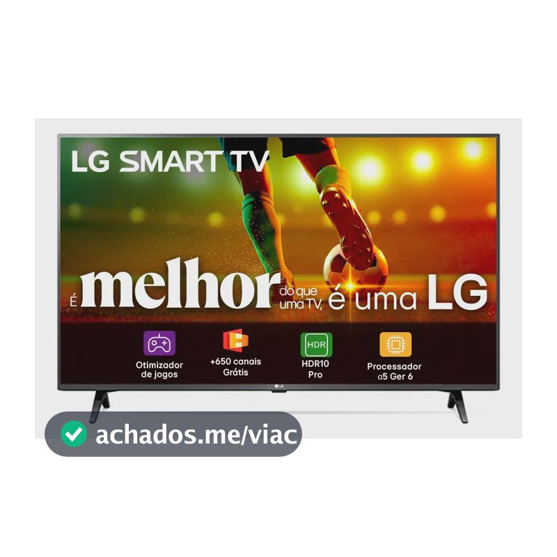 Smart TV LG 43"Full HD, Processador A5 Ger6, AI, Alexa e webOS 23 - 43LR6700PSA