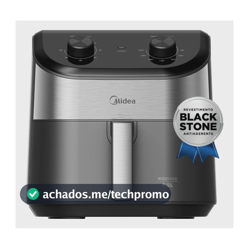 Fritadeira Air Fryer 4,5l Widemax Com Interior De Alumínio 1500w Midea
