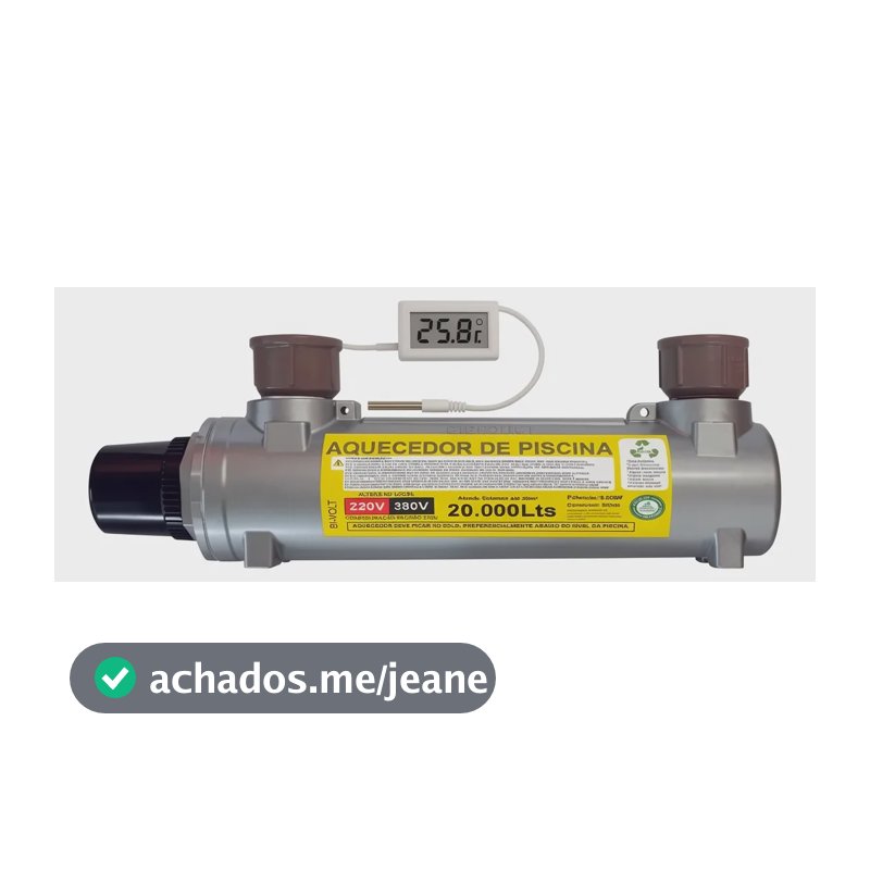 Aquecedor De Piscina 20.000lts Manual 8kw Compacto 220v/380v
