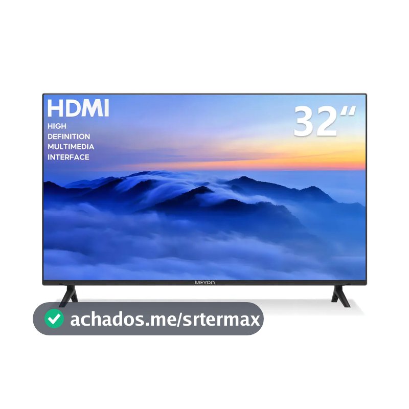 TV 32 Polegadas Digital HD 2 HDMI 2 USB VGA para Sala Quarto Escritório Imagem Nítida e Conexões Versáteis