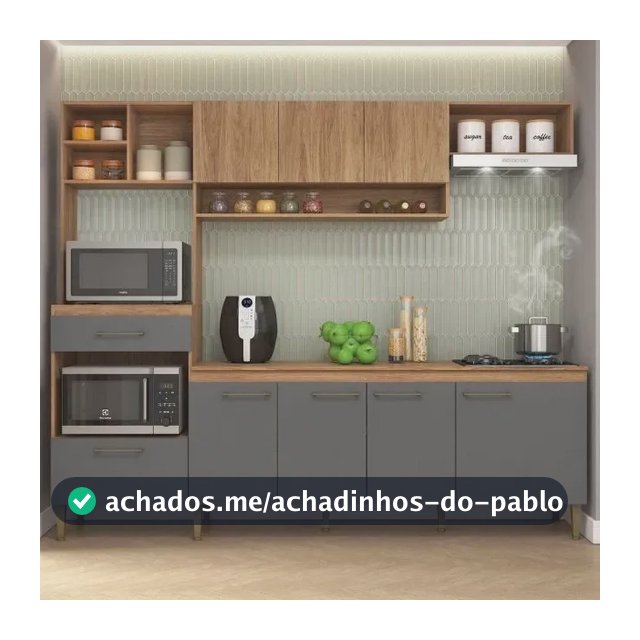 Cozinha Compacta Modulada Com Tampo 240cm 8 Portas Mel/grafite