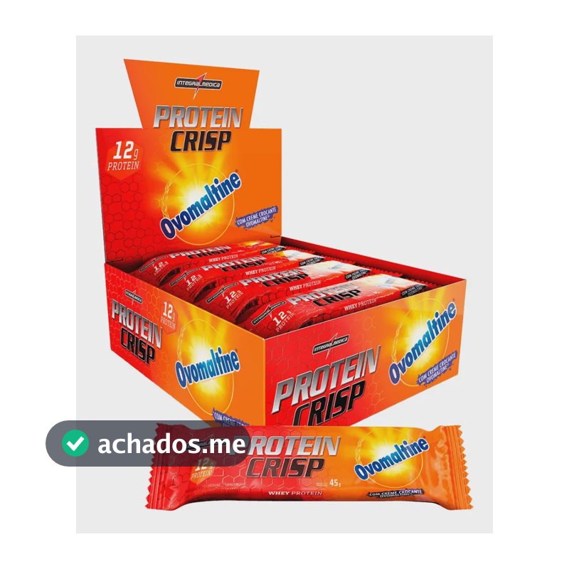 Barra de Proteína Integralmédica Crisp Bar sabor Ovomaltine x 45g de 12 un