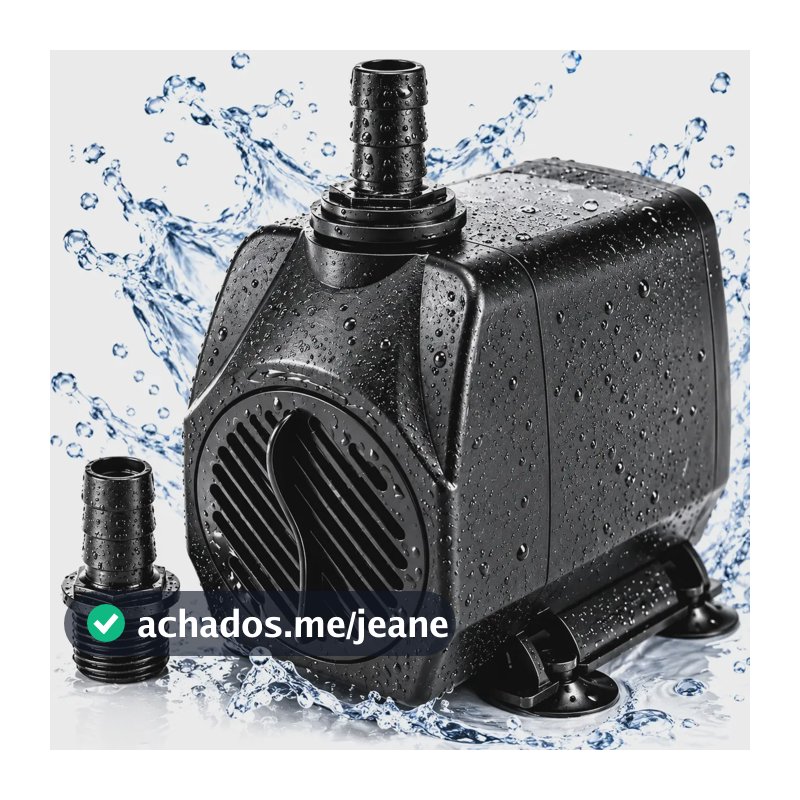 Bomba Submersa 2500 L/h Bombinha 2,7m Lagos Recalque Fontes Aquários Cascata Chafariz Motor Água Doce Salgada Marinho Fonte Hidroponia Aquaponia