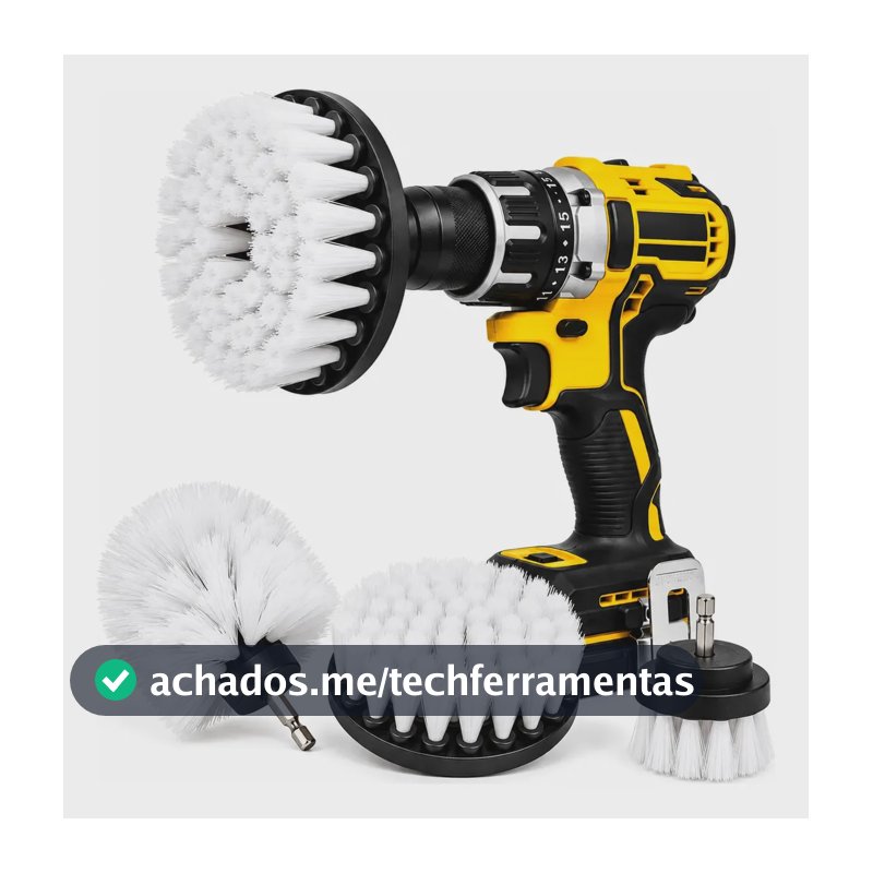 Jogo 3 Escovas Limpeza Furadeira Parafusadeira Cerdas Macia