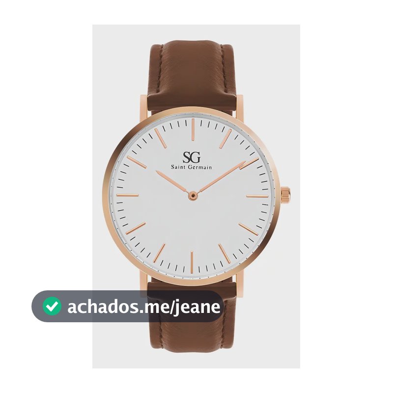 Relógio Saint Germain Bronx Rosé Gold 40mm Cor da correia Marrom Cor do fundo Branco