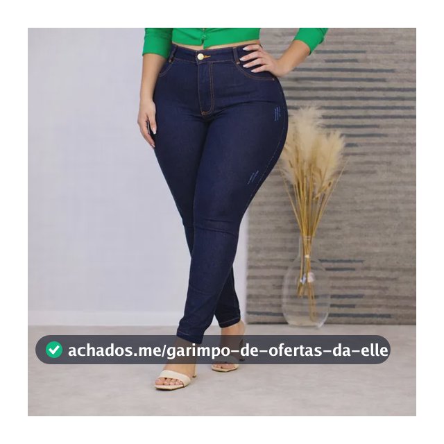 Calça Jeans Plus Size Cintura Alta Elastano Lycra Modeladora