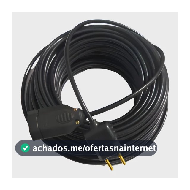 Extensão Eletrica 30 Metros Reforçada Profissional 10/20a Preto