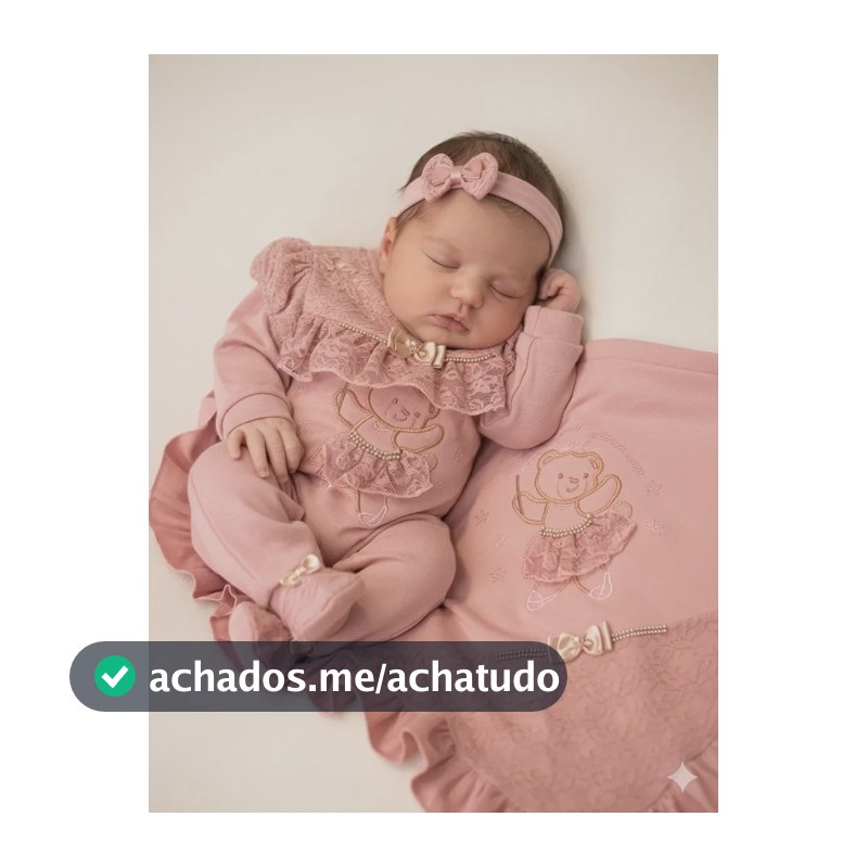 Conjunto Bebê Vestindo Anjo Luxo Menina Saída Ursa Bailarina Rosa Único