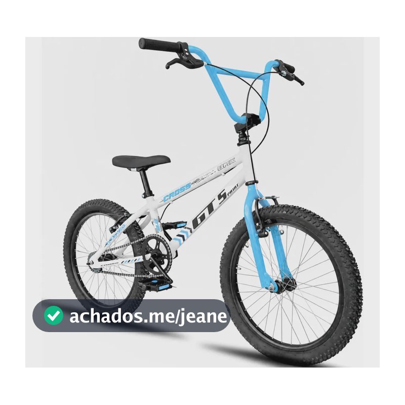 Bicicleta BMX Aro 20 Freio V-Brake GT Sprint Cross Branco Azul