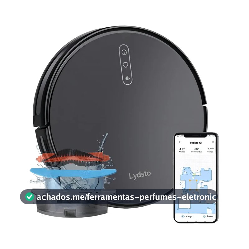 Robô Aspirador De Pó Inteligente Passa Pano Lydsto G1 Limpeza 3 em 1 Compatível XIAOMi Home APP