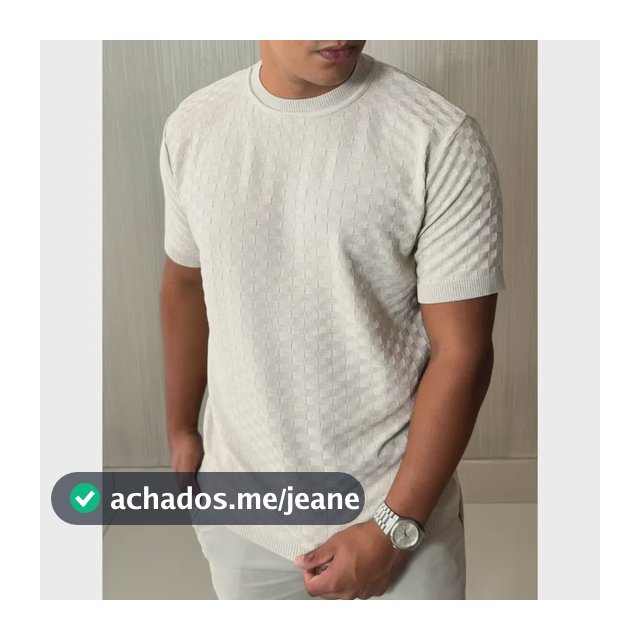 Camiseta Masculina Manga Curta Xadrez Tricô Leve Elegante