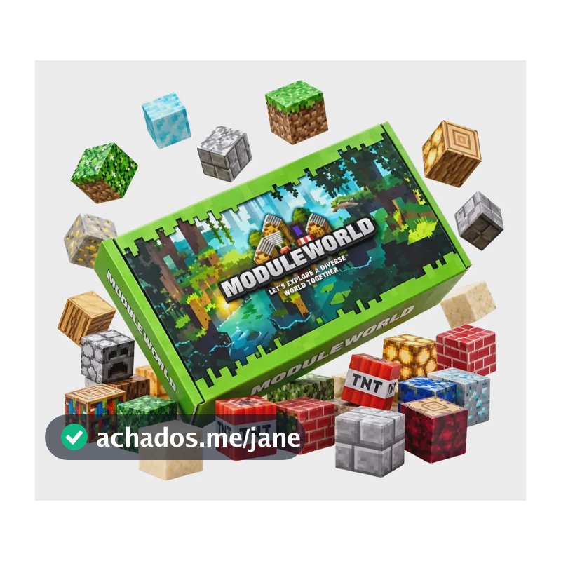 Minecraft Module World 100 Peças Blocos Magnéticos Educativo 100 Module World Minecraft
