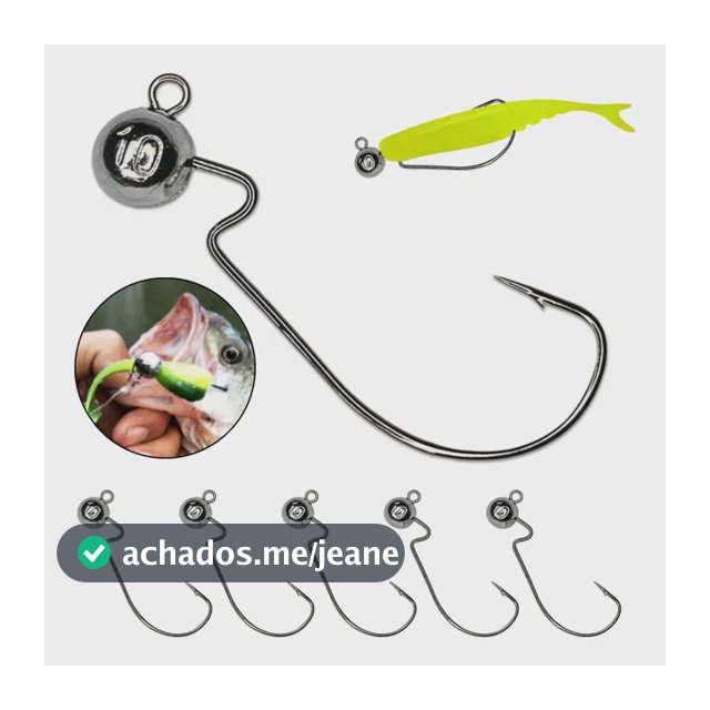 Jig Head Offset Anzol Ewg Pesca Traira Tucunare Kit 5 Un