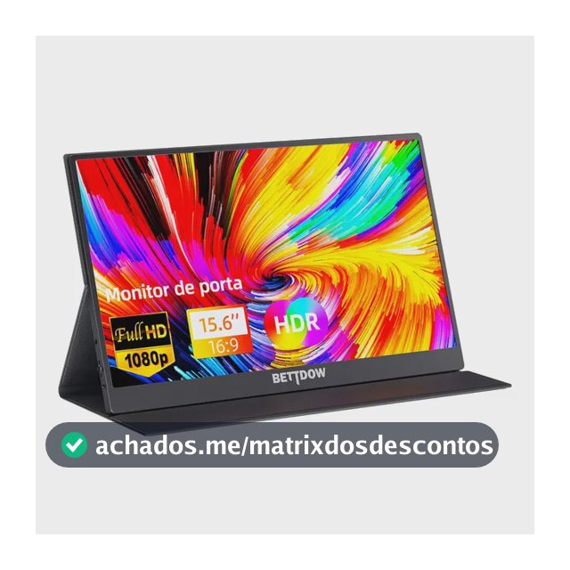 Monitor Portátil Gamer Bettdow 15.6'' Full HD 60Hz IPS Compatível 4K Preto