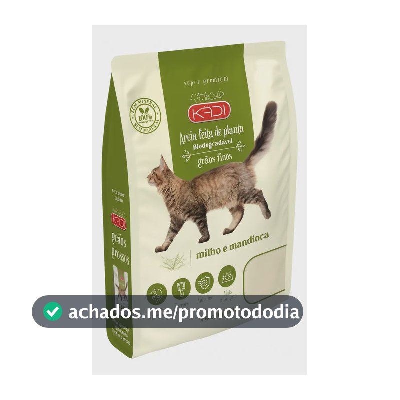 Areia Sanitária Kadi para Gatos 4 kg Milho e Mandioca